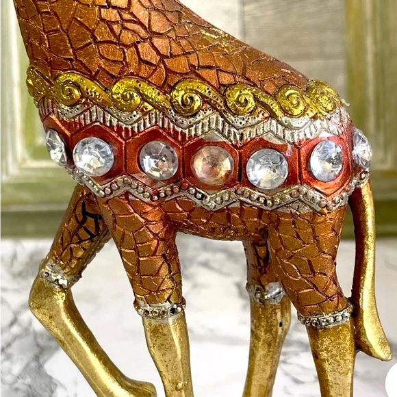 Decorative Giraffe Figurines with Gem Accents (2) - Picture 3 of 6